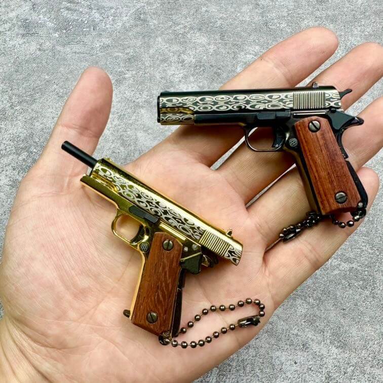 New 1:3 1911 Metal Damascus Model Detachable Keychain - TOP BOOST TOYS
