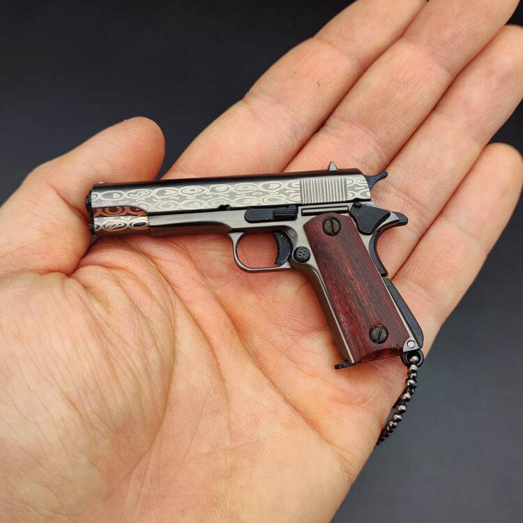 New 1:3 1911 Metal Damascus Model Detachable Keychain - TOP BOOST TOYS