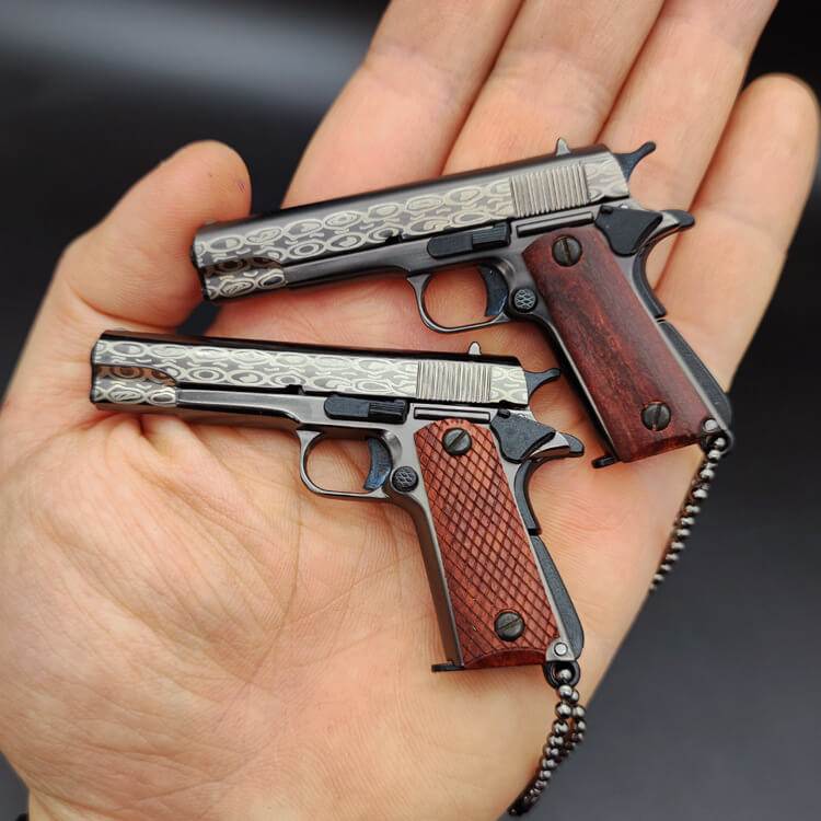 New 1:3 1911 Metal Damascus Model Detachable Keychain - TOP BOOST TOYS