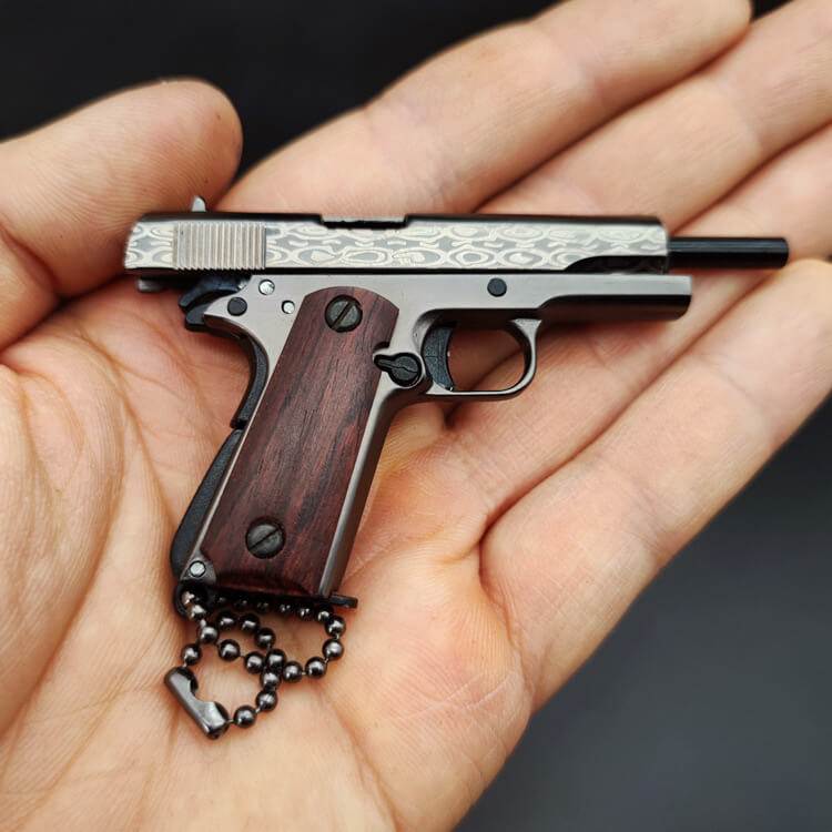 New 1:3 1911 Metal Damascus Model Detachable Keychain - BOOST TOYS