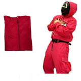 Squid game villain Red jumpsuit cosplay costume Halloween party Round Six mask - BOOST TOYS
